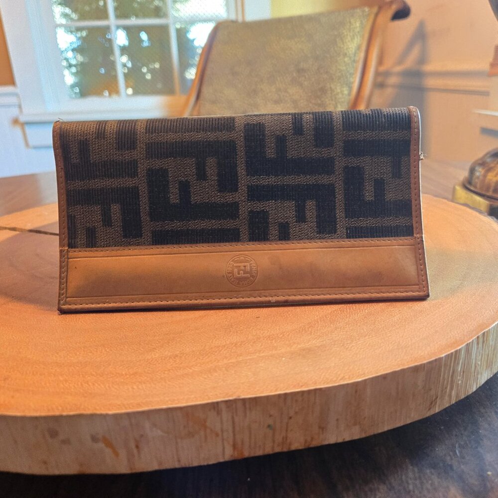 *Vintage Fendi Check Book Wallet*
